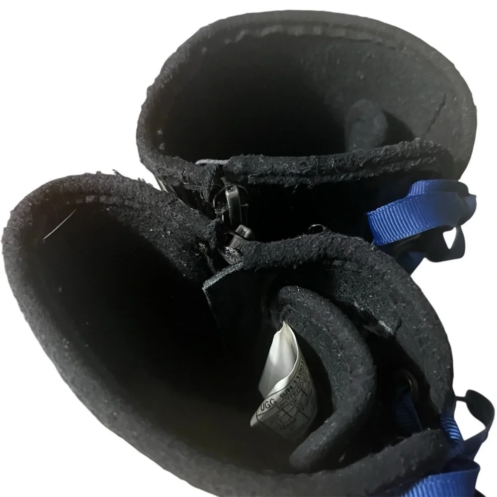 UGG Black Boots Chunky Sole Lace-Up Design